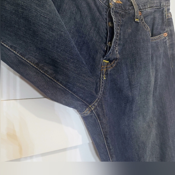 Lucky Brand Jeans 36X33 Button Fly Slim Bootleg 100% Cotton Style 7M10781 Fading - Picture 6 of 16